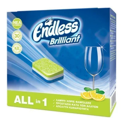 ENDLESS DISHWASHER TABLETS 30pcs ALL in 1 LEMON