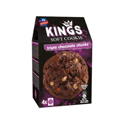 Allatini Kings Soft Cookies Triple Chocolate 160g Αλλατίνη Μπισκότα Τριπλή Σοκολάτα 160g