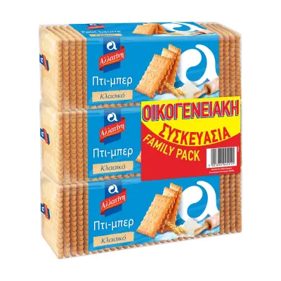 Allatini Petit-Beurre Biscuits 3x225g Αλλατίνη Μπισκότα Πτι Μπερ Οικογενειακή Συσκευασία