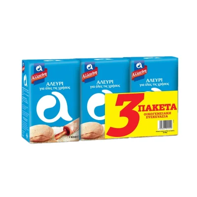 Allatini All-Purpose Flour 3x1Kg Αλλατίνη Αλεύρι όλων των Χρήσεων 3x1Kg