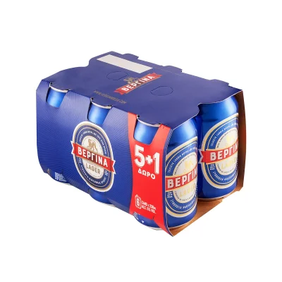 Vergina Lager Beer 6×330ml (5+1 Free) Βεργίνα Μπίρα Lager 330ml. 5+1Δώρο