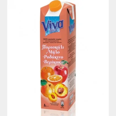 VIVA FRESH ΜΗΛΟ-ΠΟΡΤΟΚΑΛΙ-ΡΟΔΑΚΙΝΟ-ΒΕΡΙΚΟΚΟ 1L
