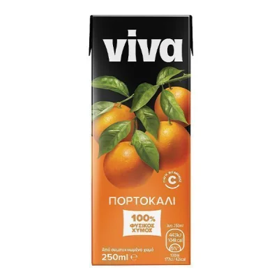 VIVA 250ml ORANGE 100% NATURAL JUICE