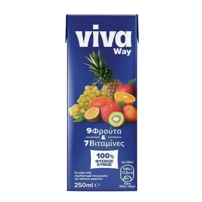 VIVA 250ml WAY 9 FRUITS 100% NATURAL JUICE