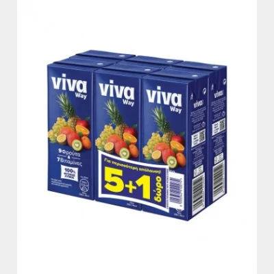 VIVA FRESH 9 ΦΡΟΥΤΑ ΦΥΣΙΚΟΣ ΧΥΜΟΣ 250ml (5+1 )