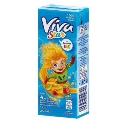 VIVA STAR 250ml APPLEGRAPEPEACHPEAR 100% NATURAL JUICE