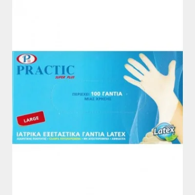ΓΑΝΤΙΑ LATEX 100Τ LARGE PRACTIC ΕΛΑΦΡΙΑ ΠΟΥΔΡΑ