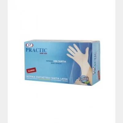 LATEX GLOVES 100T X-LARGE PRACTIC LIGHT POWDER X 10PCS