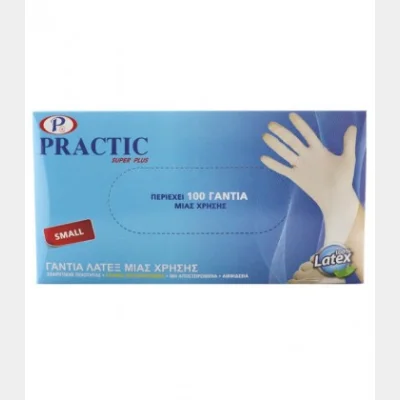 ΓΑΝΤΙΑ LATEX 100Τ SMALL PRACTIC ΕΛΑΦΡΙΑ ΠΟΥΔΡΑ Χ 10ΤΕΜ