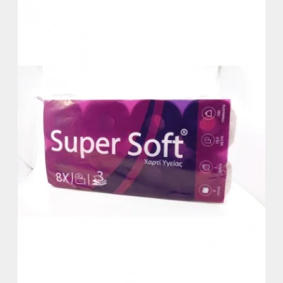 SUPER SOFT ΧΑΡΤΙ ΥΓΕΙΑΣ 8ΑΡΙ 3Φ. 100gr Χ 9