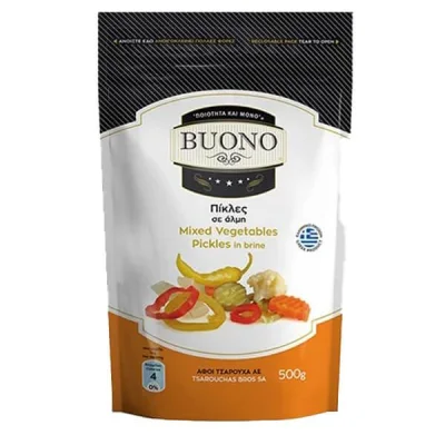 Buono Mixed Vegetables Pickles in Brine 500g Πίκλες σε Άλμη 500g