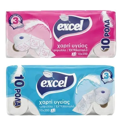 EXCEL TOILET PAPER 3sheets 105gr. 10 ROLLS EXTRA SOFT