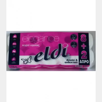 ELDI ΧΑΡΤΙ ΥΓΕΙΑΣ ELEGANCE 10ΑΡΙ 3Φ 100gr (8+2)