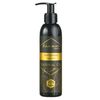 LILIA BLACK ORGANIC NATURAL CASTOR OIL 200ml  FACE BODY HAIR
