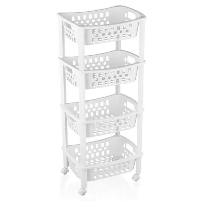 TNS 4 PLACES PLASTIC DRAWER WITH WHEELS WHITE ORG79/WHT