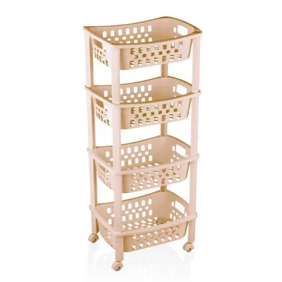 TNS 4 PLACES PLASTIC DRAWER WITH WHEELS BEIGE ORG79/BG