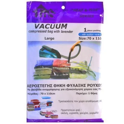TNS VACUUM COMPRESSED BAG WITH VALVE 70x110cm LAVENDER 70110/LEV
