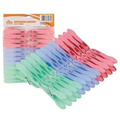 TNS PLASTIC COLOURFUL CLOTH PEGS D0851 24pcs.