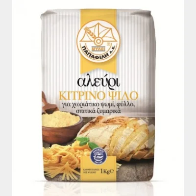 ΠΑΠΑΦΙΛΗ ΑΛΕΥΡΙ ΚΙΤΡΙΝΟ ΣΚΛΗΡΟ ΨΙΛΟ 1Kg