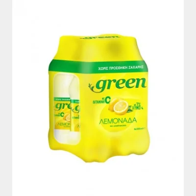 GREEN ΛΕΜΟΝΑΔΑ PET 0% ΖΑΧΑΡΗ 330ml 4pack