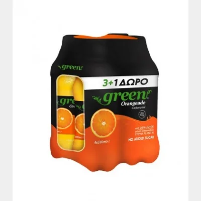 GREEN ORANGE JUICE PET 0% SUGAR 3+1 GIFT 330ml 4pack