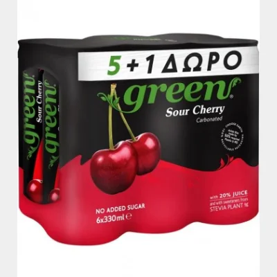 GREEN ΒΥΣΣΙΝΑΔΑ ΚΟΥΤΙ 0% ΖΑΧΑΡΗ 5+1 330ml
