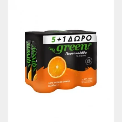 GREEN ORANGE JUICE BOX 0% SUGAR 5+1 GIFT 330ml