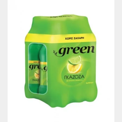 GREEN ΓΚΑΖΟΖΑ PET 0% ΖΑΧΑΡΗ 330ml 4pack