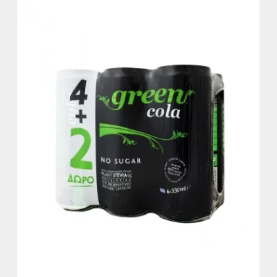 GREEN COLA ΚΟΥΤΙ 0% ΖΑΧΑΡΗ 4+2 330ml