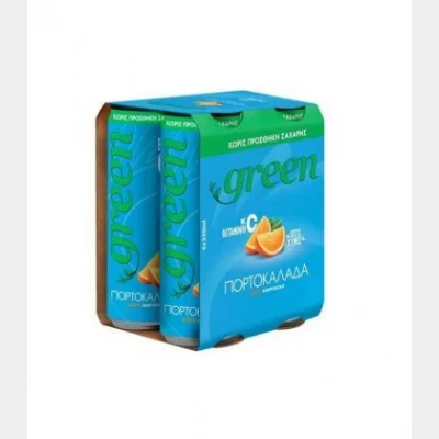 GREEN ORANGE CAN CARBONATED 0% SUGAR 330ml 4pack