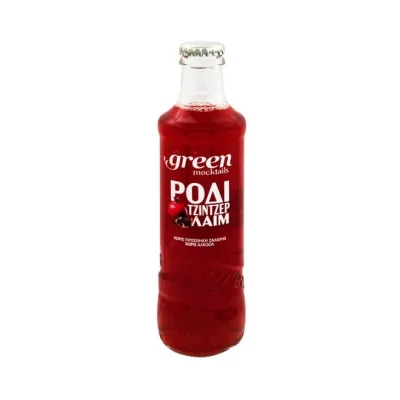 GREEN Mocktails no sugar, no alcohol 250ml - Pomegranate, Gingerm & Lime