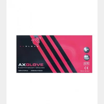 AXGLOVE GLOVES WHITE LATEX 100T MEDIUM POWDERED