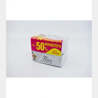 FLORA ΠΛΑΚΑ ΜΕ ΒΟΥΤΥΡΟ 70% ΦΥΤ.ΛΙΠΗ (2Χ250gr) ΤΟ 2ο 50% + ΣΥΝΤΑΓΗ