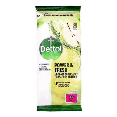 DETTOL SURFACE WIPES 30pcs GREEN APPLE