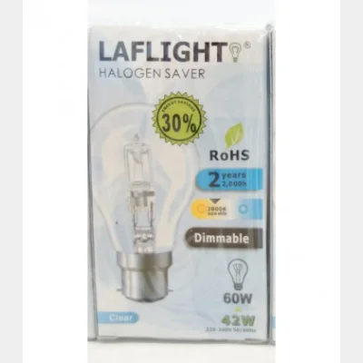 LAFLIGHT HALOGEN BULB 42w B22 (PEAR BAYONET)
