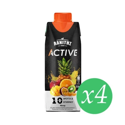 LANITIS juice active NECTAR 10 fruits & vitamins 4x330ml