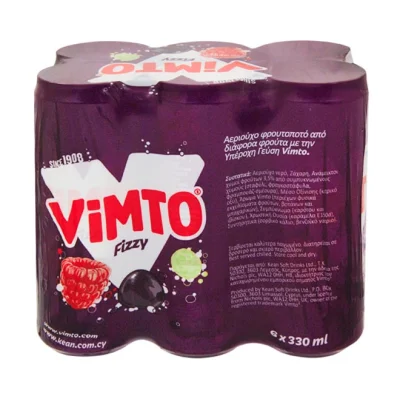 can VIMTO sparkling mixed fruit juice drink 6x330ml