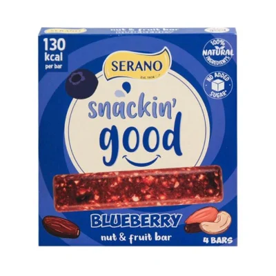 SERANO Snackin Good nut & fruit bar 4x35g - Blueberry