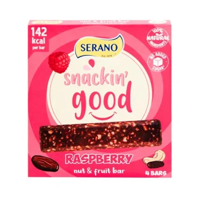 SERANO Snackin Good nut & fruit bar 4x35g - Raspberry