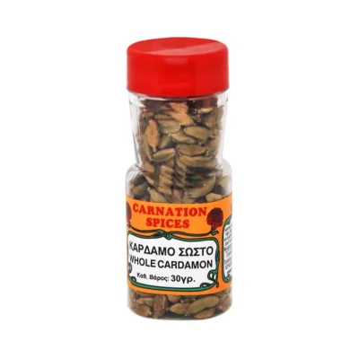 CARNATION SPICES jar whole cardamon 30g