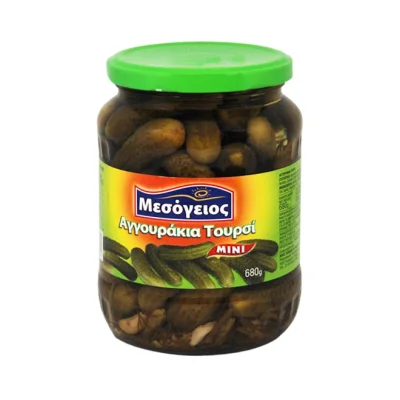 MESOGIOS pickled mini gherkins 680g