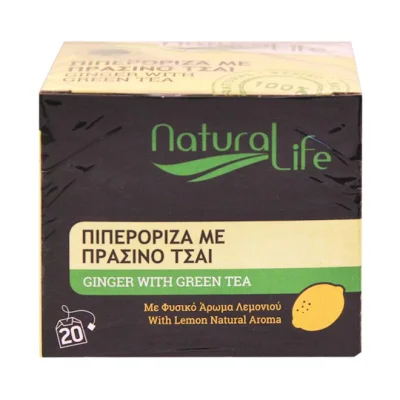 tea NATURAL LIFE (20pcs) 26g - Ginger with Green (100% natural herbs caffeine free)