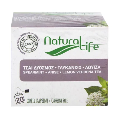 tea NATURAL LIFE (20pcs) 26g - Spearmint - Anise - Lemon Verbena (100% natural herbs caffeine free)