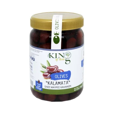 KING OF OLIVES Kalamata black olives 450g