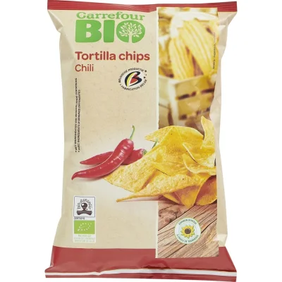 CARREFOUR Chili tortilla chips Organic 125 g