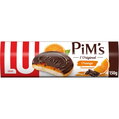LU Pim's orange flavored chocolate covered sponge biscuits 150 g