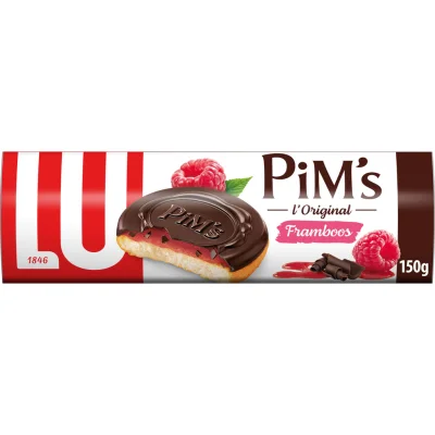 LU Pim's raspberry flavored chocolate coated sponge biscuits 150 g