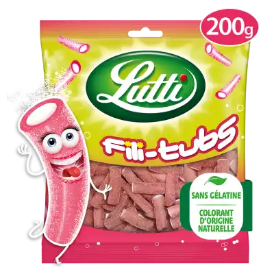 LUTTI Strawberry Sour Fili-Tubs Candy 200 g