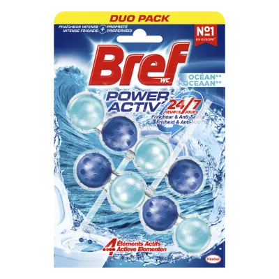 BREF WC Power Activ' Ocean toilet rim block 2x50g