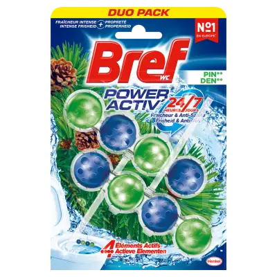 BREF Power Activ' Toilet Block Pine 2x50g
